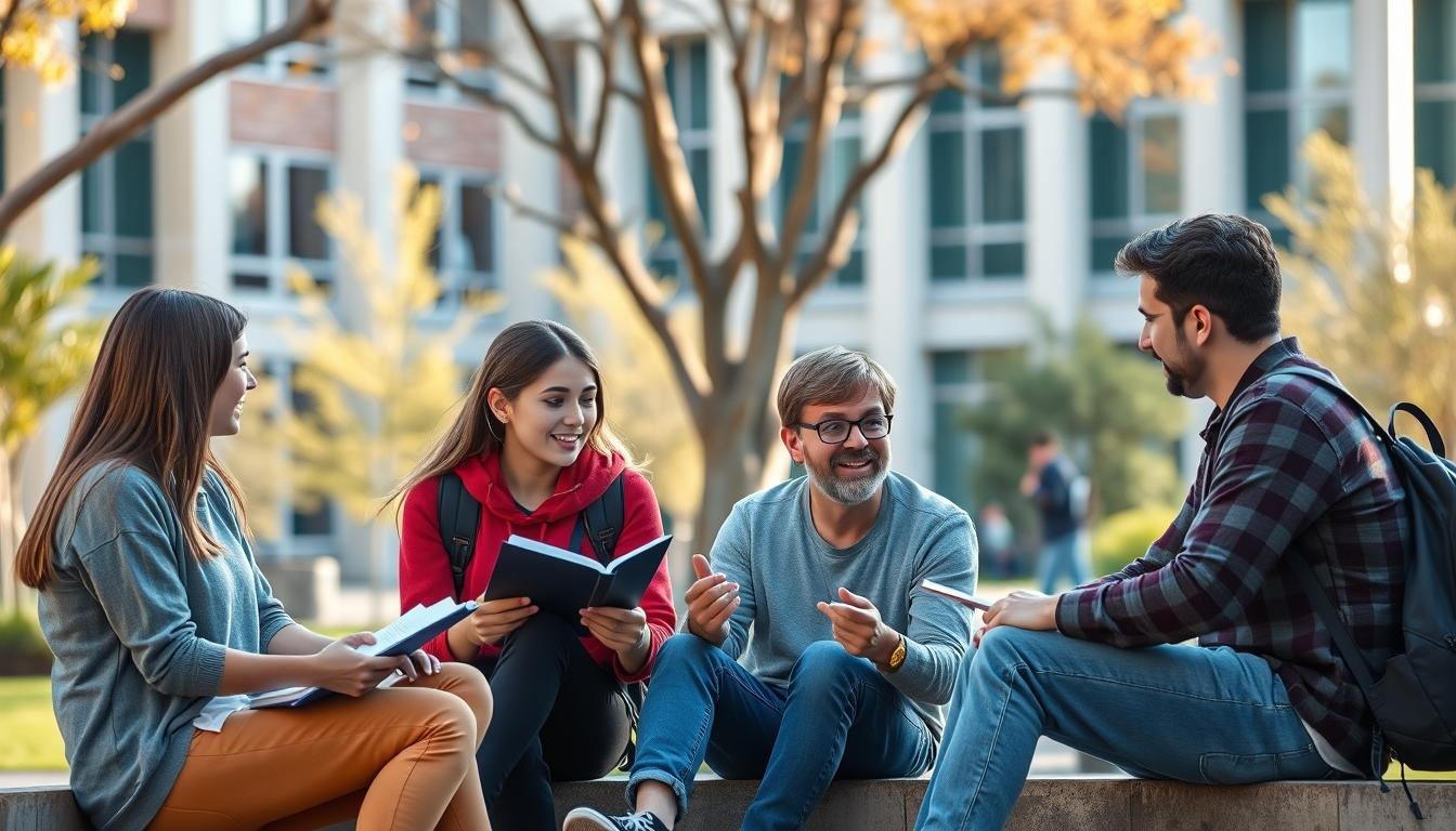 Student using learning strategies while studying