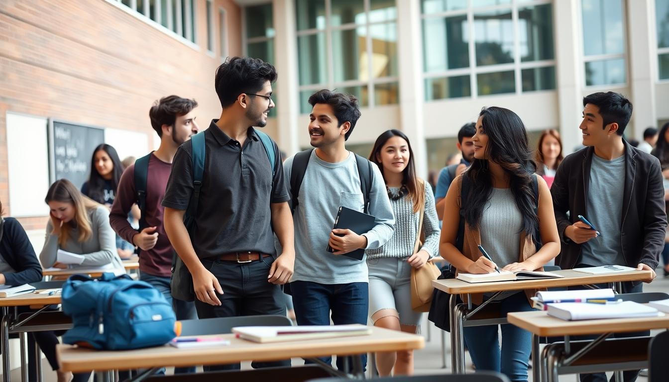 Students working in research laboratory